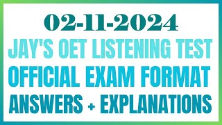 OET LISTENING TEST 02112024 oet oetexam oetnursing oetlisteningtest [upl. by Dessma293]