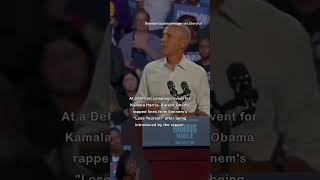 Obama Raps Eminems Lose Yourself at Detroit Rally [upl. by Innavoeg]