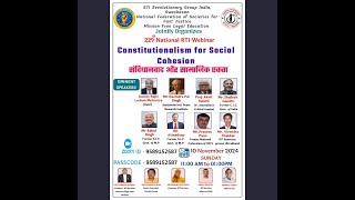 229th RTI amp Legal Meet  Constitutionalism for Social Cohesion amp RTI [upl. by Ihteerp]