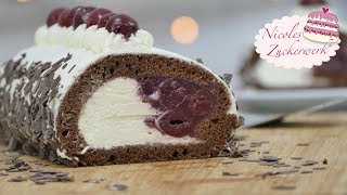 Klassiker mal anders I SchwarzwälderKirschBiskuitrolle I Rezept von Nicoles Zuckerwerk [upl. by Liatnahs]