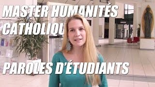 MASTER HUMANITÉS CATHOLIQUES une nouvelle formation postlicence dans lOuest  Paroles détudiants [upl. by Anirrehs]