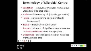 7 1 Control of Microbial Growth part 1 [upl. by Nomahs975]