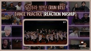 BTS Run BTS Dance Practice  Reaction mashup [upl. by Kenti]