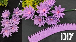 DIY Foamiran Flowers  Just 1 Sheet of Foam to make Flowers [upl. by Jerrilyn716]