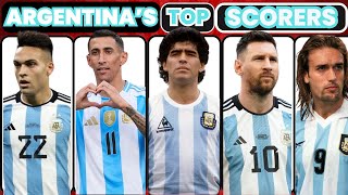 TOP 10 SCORERS IN THE HISTORY OF ARGENTINA FOOTBALL [upl. by Yllet]