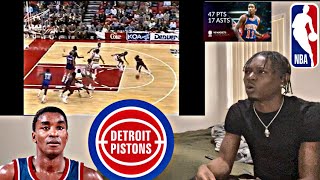 47 POINTS 17 ASSISTS  ISAIAH THOMAS VS DENVER NUGGETS 1983 DETROIT PISTONS HIGHLIGHTS  REACTION [upl. by Yeniffit109]