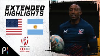 USA v Argentina  2024 HSBC WORLD RUGBY SEVENS HIGHLIGHTS  22524  NBC Sports [upl. by Iam]