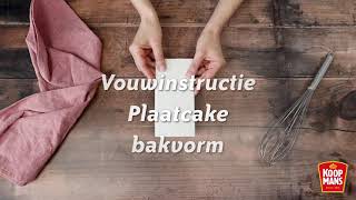 Koopmans Vouwinstructie plaatcake bakvorm [upl. by Akiraa]