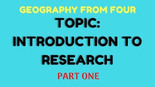 GEOGRAPHY FORM FOUR Introduction To Research Stages Of Conducting Research NECTA Nectaonline [upl. by Axia]