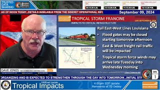 20240909 Tropical Storm Francine 12pm ET update [upl. by Jacquelyn]