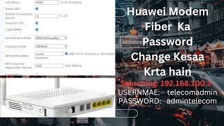 How to Change Wifi Password of Huawei Fiber modem wifi password changeinternet [upl. by Anilegna]