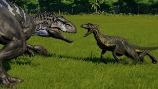 Indoraptor vs Indominus Rex TRex Spinoraptor Spinosaurus Giganotosaurus Carcha amp Allosaurus [upl. by Stenger]