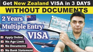 🇳🇿 NEW ZEALAND Multiple Entry Visa in 3 Days Without Documents  No Appointment  NZ eTA Visa Online [upl. by Ahsercul901]