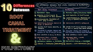 Differences Between🟢Root Canal Treatment🟠And🟡Pulpectomy [upl. by Kciv112]