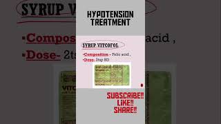 Hypotension Treatment trendingshorts hypotension medicine medicineinformation [upl. by Radnaskela]