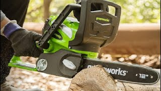 Honest Review Greenworks 40V 12 Cordless Compact Chainsaw [upl. by Baseler]