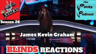 Kevin James Graham Blind Auditions Reaction from Season 26 of NBCs The Voice [upl. by Teodorico956]