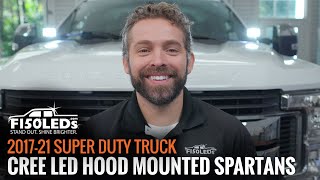 2017 F250 SUPER DUTY CREE LED HOOD MOUNTED SPARTAN KIT F150LEDSCOM [upl. by Swen290]