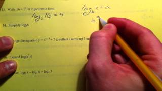 Algebra 2  Semester 2 Review Exponentials and Logarithms 2 of 4 [upl. by Riley]