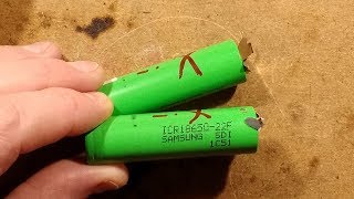 Teardown of a faulty Samsung lithium 18650 cell 2200mAh [upl. by Velasco834]