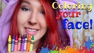 ASMR  COLOR YOUR FACE  Personal Attention  Crayons Visual Triggers [upl. by Oremor]