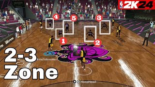 How to Beat a 23 Zone Defense NonShooting Center Edition NBA 2K24 [upl. by Wendi]