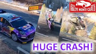 Adrien Fourmaux HUGE CRASH  WRC Monte Carlo 2022 [upl. by Wagshul]