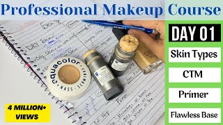 Day 01 Professional Makeup Course  How to Know Skin type  Flawless Base  CTM  beautyhacks [upl. by Clapp20]