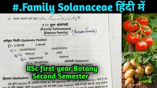 Family Solanaceae in hindi  BSc Second year Botany 3rd Semester [upl. by Olnek601]