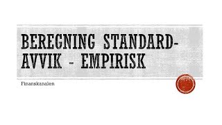 Beregning av empirisk standardavvik [upl. by Criswell]