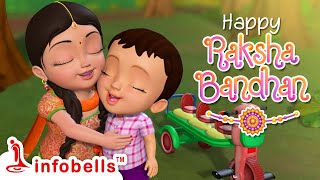 Rakhi baandhna Raksha Bandhan kya tyohar  Hindi Rhymes for Children  Infobells [upl. by Eciuqram886]