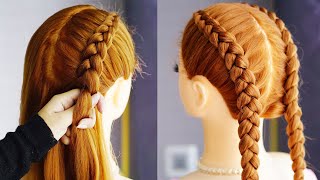 Cute Two Braids Hairstyle For School [upl. by Ardnas245]