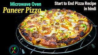 Pizza Recipe  Paneer Pizza in Microwave Convection Oven Recipe  Start to end Pizza Recipe [upl. by Delmor100]