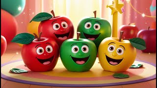 Apple Colors Song for Kids  Red Green and Yellow Apples  Fun amp Educational Songs [upl. by Ahtiekahs748]