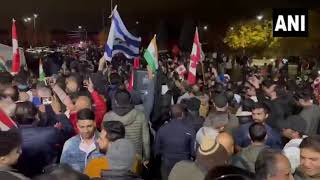 Massive crowd outside Hindu Sabha Mandir in Brampton Canada to show solidarity with Hindus [upl. by Neelehtak]