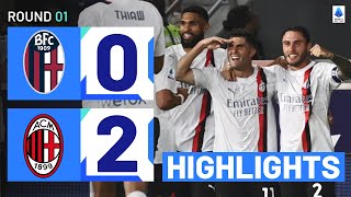 BolognaMilan 02  Pulisic scores on debut Goals amp Highlights  Serie A 202324 [upl. by Yehs921]