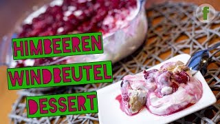 Nachtisch mit Himbeeren und Windbeutel  Dessert mit Quark  Nachspeise REZEPTE  lecker [upl. by Aserehs]