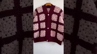 Granny Square Cardigan crochet crochetcardigan crocheting crochetpattern crochetdesign [upl. by Ycram]