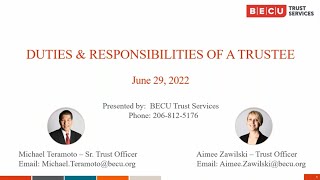 Duties and Responsibilities of a Trustee [upl. by Iran102]