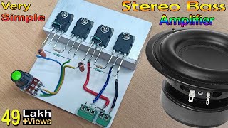 Simple amp Powerful Stereo Bass Amplifier  How to Make Stereo Amplifier with D718 Transistor [upl. by Ruberta185]