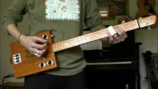 Red Dog 3 String Cigar Box Guitar Testmpg [upl. by Winikka949]