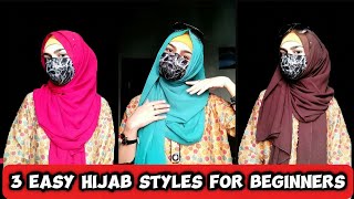 3 Easy Hijab Styles For Beginners  Simple Hijab Styles [upl. by Anh]