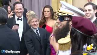 The Dictator at 2012 Oscars Academy Awards Red Carpet Sacha Baron Cohen [upl. by Hyacinthie]