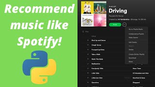 Build a SpotifyLike Music Recommender System in Python [upl. by Miner]