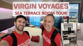 Valiant Lady Sea Terrace Stateroom Tour  Cabin 11098Z Review  Virgin Voyages [upl. by Sile870]