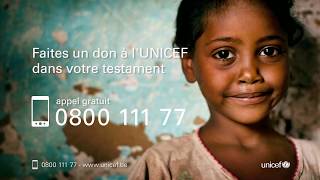 Sauveriezvous un enfant grâce à VOTRE testament  UNICEF Belgique 30 secondes [upl. by Adekram]