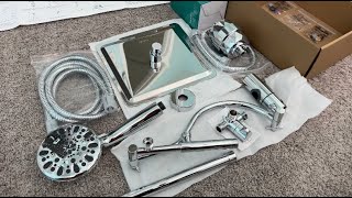 Unboxing the Hibbent All Metal 10 Filtered Rainfall Shower Head Combo [upl. by Yekram566]