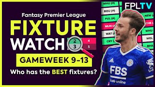 FPL FIXTURE WATCH  GAMEWEEK 9  Who Has The Best Fixtures  Fantasy Premier League [upl. by Bender38]