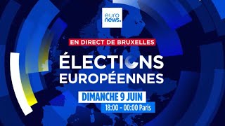 Soirée électorale Suivez en direct tous les aspects des élections européennes depuis Bruxelles [upl. by Ttcos]