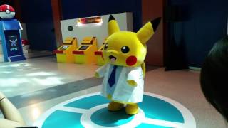 Pikachu poses for pictures at the opening of the Pokemon Research Exhibition [upl. by Drannel]